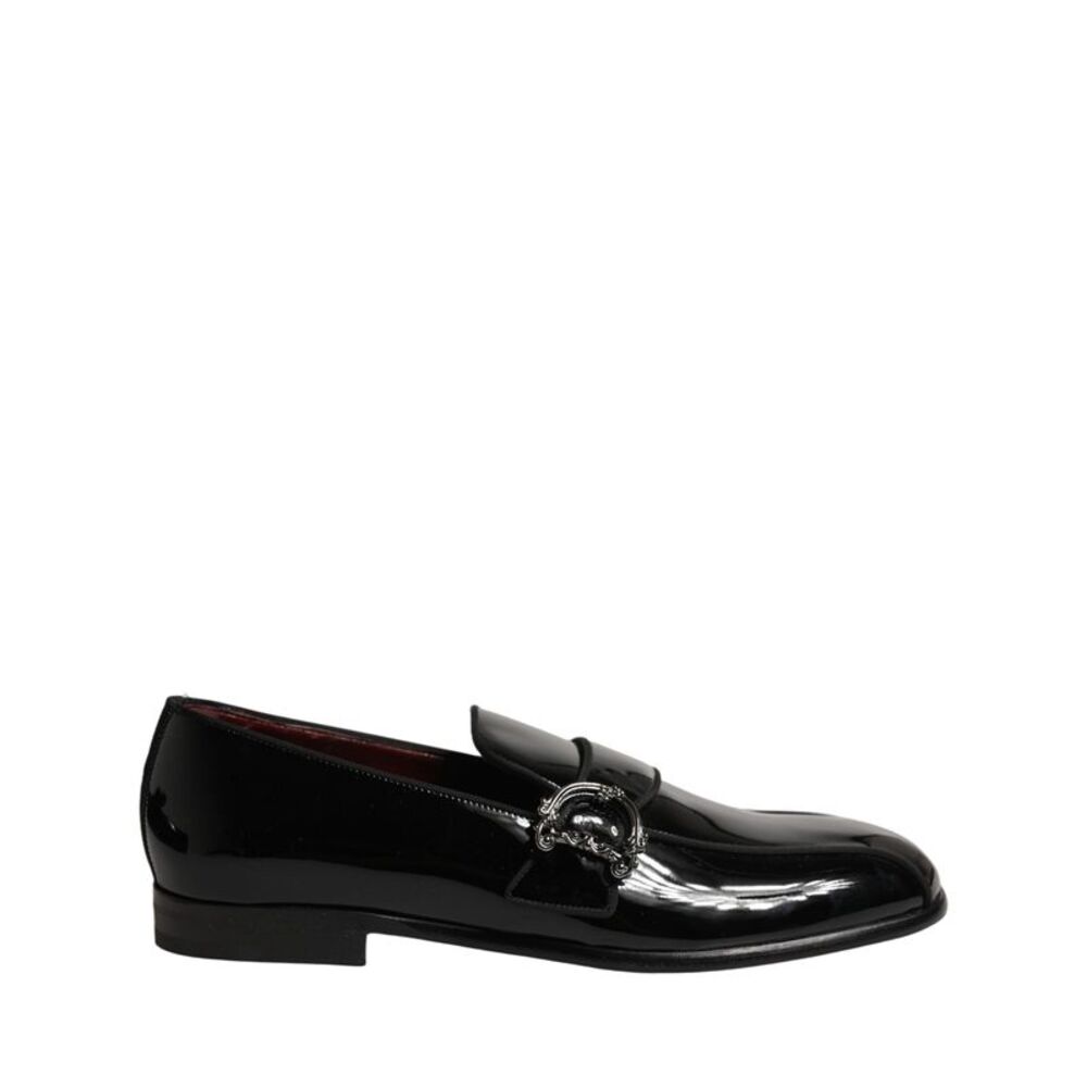 Dolce & Gabbana Black Patent Leather Men Loafers Men's Shoes